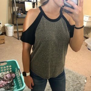 Cut out grey & black top